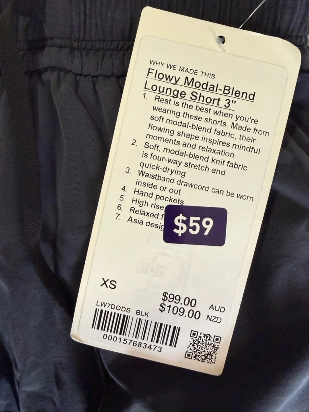 🖤 Lululemon XS Black Modal Lounge Shorts 3” Inseam NWT Intl Release 🖤